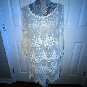 Blu Pepper vintage lace blouse dress size S